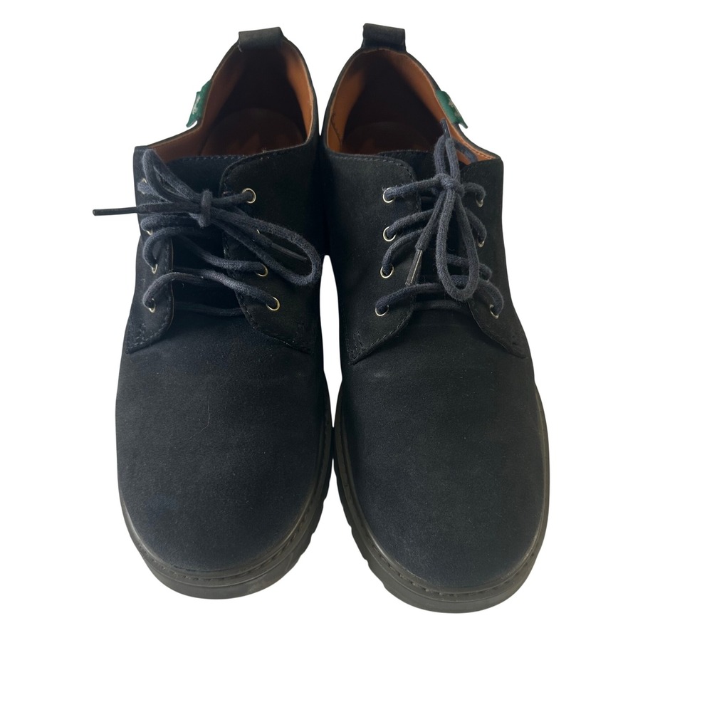 GH Bass Lexi 2444 Mens Black Suede Oxford Lug Sole Lace Up Shoes Size 10M
